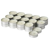 SILKESTRÄD Scented tealight, dew & moss/off-white, 3.5 hr