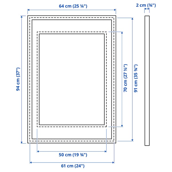SILVERHÖJDEN Frame, silver-colour, 61x91 cm