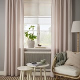 SILVERLÖNN Sheer curtains, 1 pair, pink/with heading tape, 145x300 cm