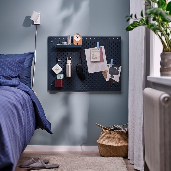 SKÅDIS Pegboard combination, double sided/multicolour, 76x56 cm