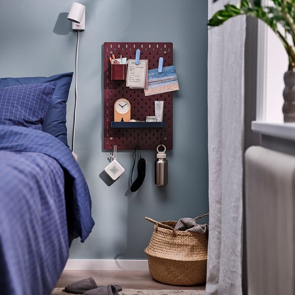 SKÅDIS Pegboard combination, double sided/multicolour, 36x56 cm