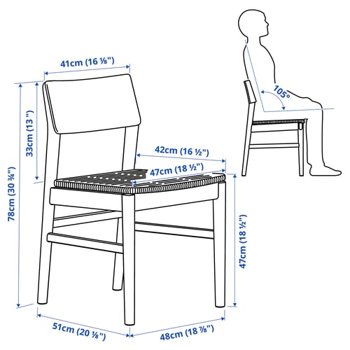 Illustration with measurements for the product: SKANSNÄS.
