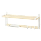 SKOMAKARE Wall shelf, white/aspen, 65x26 cm