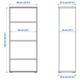 SKRUVBY Bookcase, white, 60x140 cm