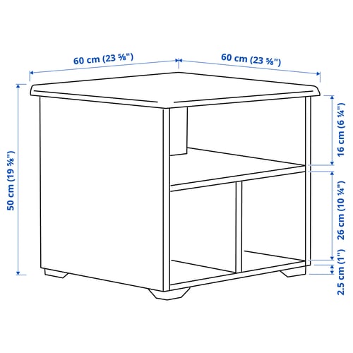 Illustration with measurements for the product: SKRUVBY.
