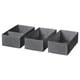 SKUBB Box, set of 3, dark grey, 20x38x12 cm