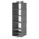 Option: SKUBB Storage with 6 compartments, dark grey, 35x45x125 cm