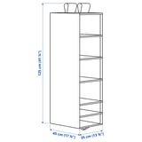 SKUBB Storage with 6 compartments, dark grey, 35x45x125 cm
