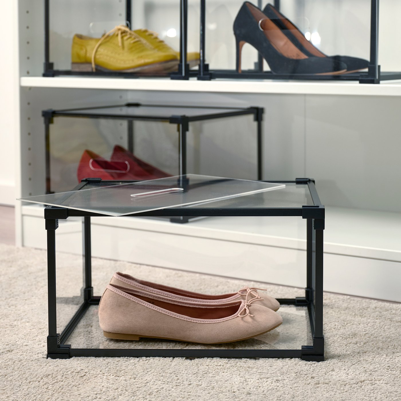 SKUFFEN shoe box, transparent, 36x29x21 cm - IKEA