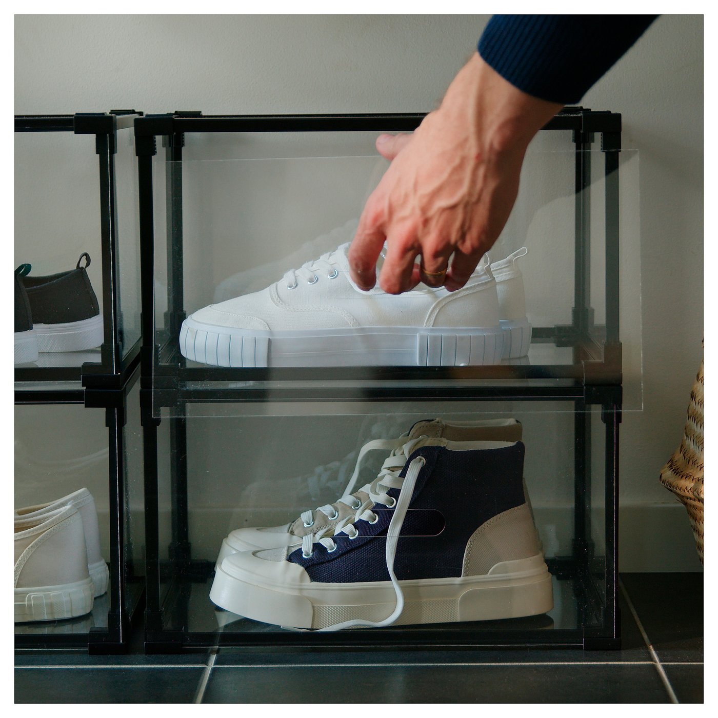 IKEA SKUFFEN スクッフェン シューズボックス4個セット新品未開封 ② SKUFFEN shoe box, transparent, 36x29x21 cm - IKEA