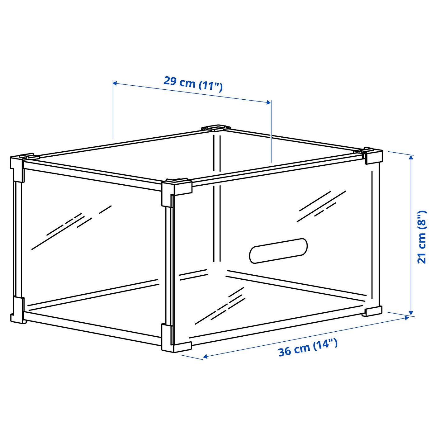 SKUFFEN shoe box, transparent, 36x29x21 cm - IKEA