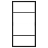 Black SKYTTA sliding door frame; minimalist, rectangular design.