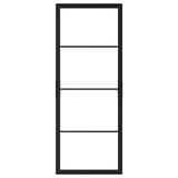 Black SKYTTA sliding door frame with four pane slots.