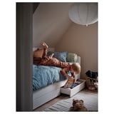 SLÄKT Bed frame with underbed and storage, white, 90x200 cm