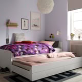 SLÄKT Bed frame with underbed and storage, white, 90x200 cm