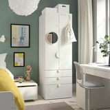 SMÅSTAD / PLATSA Wardrobe, white white/with 3 drawers, 60x57x181 cm