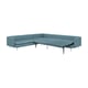SÖDERHAMN Corner sofa-bed, 6-seat, Fridtuna dark grey-blue