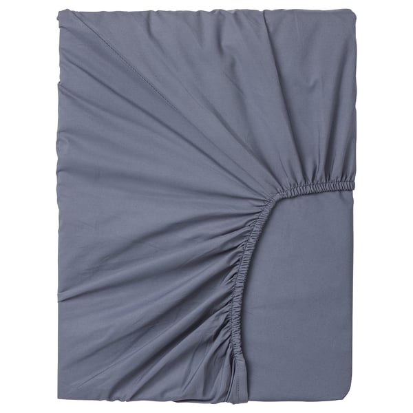 SÖMNTUTA Fitted sheet for mattress pad, blue-grey, 160x200 cm