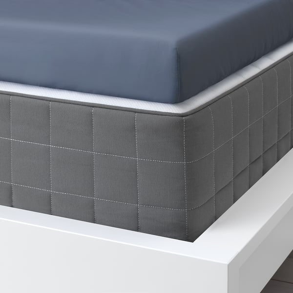 SÖMNTUTA Fitted sheet for mattress pad, blue-grey, 160x200 cm