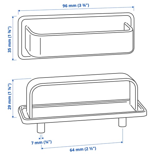 Illustration with measurements for the product: SÖRBYN.