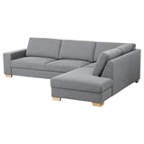 SÖRVALLEN Corner sofa, 4-seat, with open end, right/Lejde grey/black