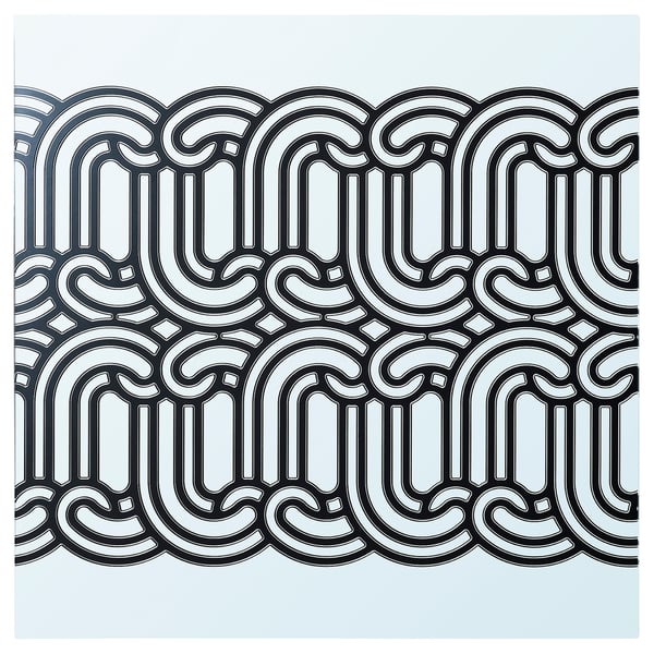 SÖTRÖNN mirror, white & black, geometric pattern, square shape.