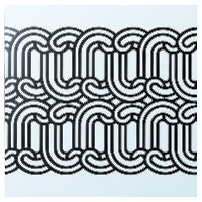 SÖTRÖNN mirror, white & black, geometric pattern, square shape.