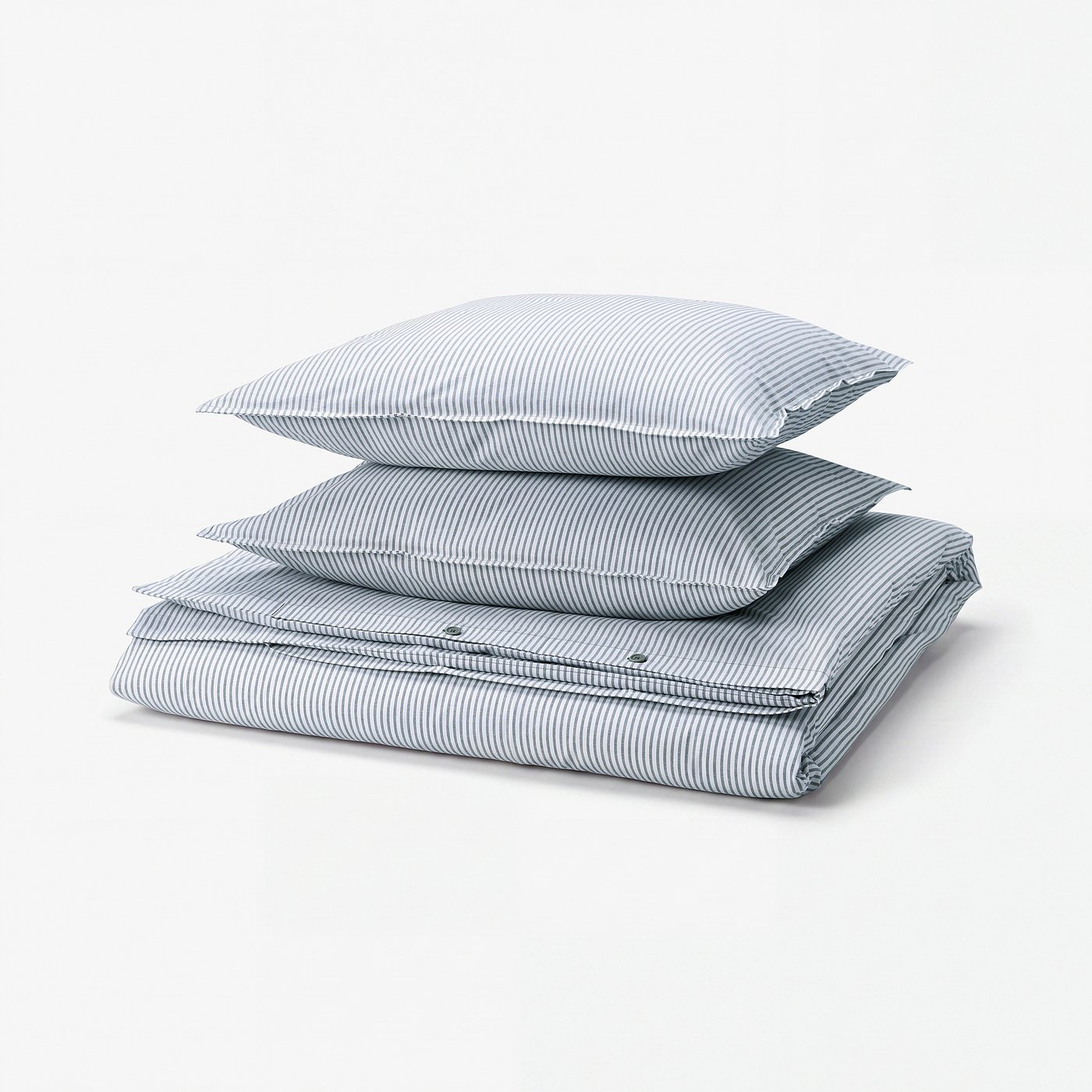SOLFIBBLA Duvet cover and 2 pillowcases, white blue/stripe, 240x220/50x60 cm