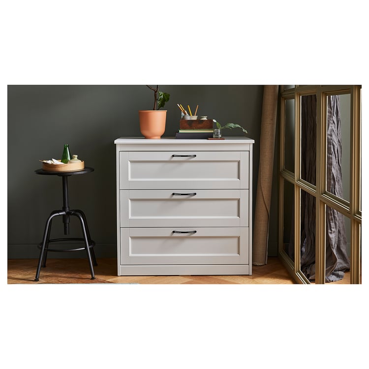 SONGESAND chest of 3 drawers, white, 82x81 cm IKEA