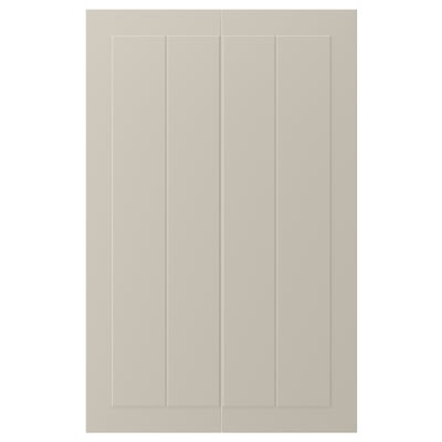 STENSUND 2-p door f corner base cabinet set, beige, 25x80 cm