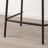 STIG Bar stool with backrest, counter height black/black, 63 cm