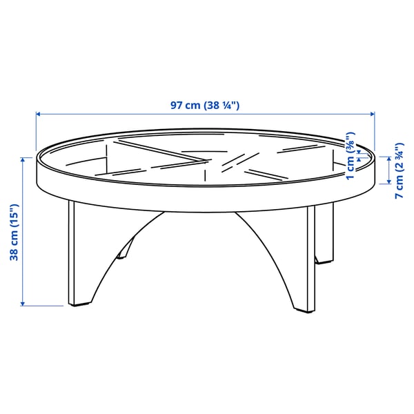 STOCKHOLM 2025 Coffee table, oak veneer glass