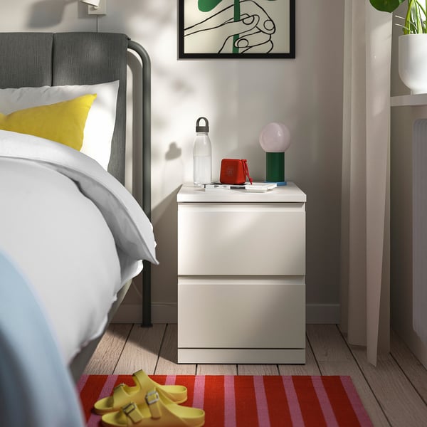 STORKLINTA Chest of 2 drawers, white/with 2 drawers, 40x50x53 cm