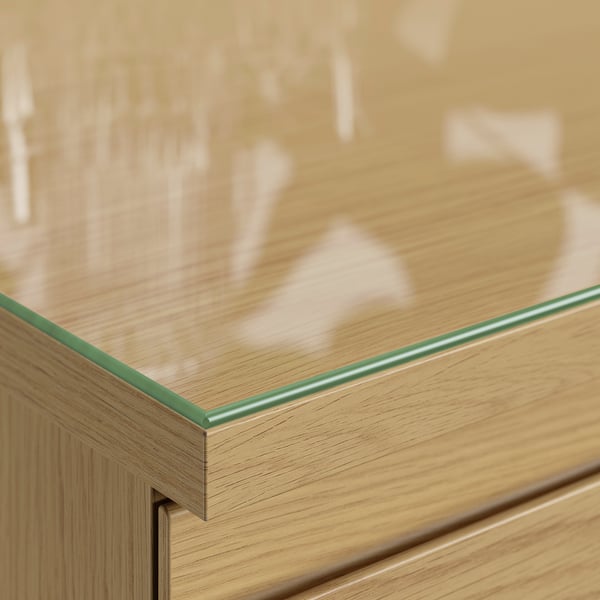 STORKLINTA Glass top, transparent, 140x50 cm