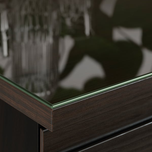 STORKLINTA Glass top, transparent, 140x50 cm