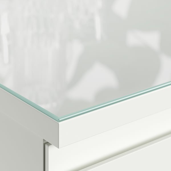 STORKLINTA Glass top, transparent, 140x50 cm