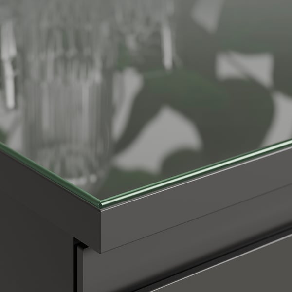STORKLINTA Glass top, transparent, 140x50 cm