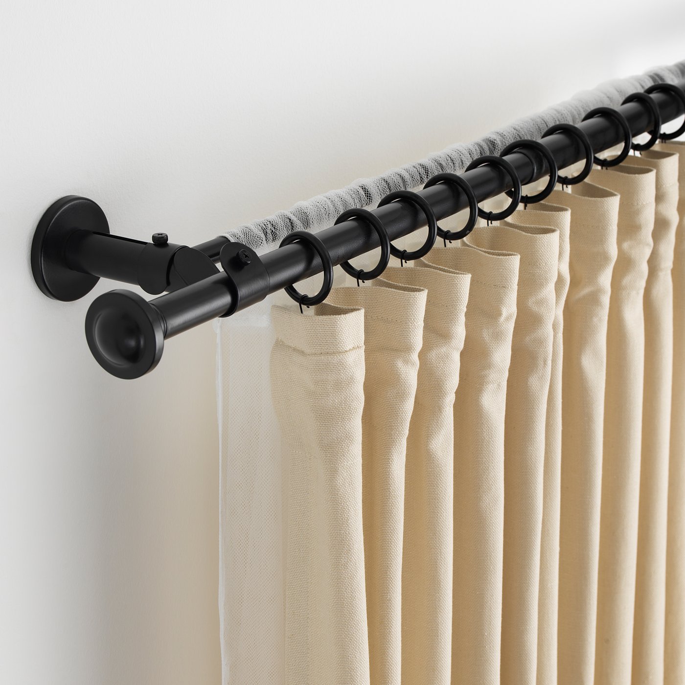 Storslagen Double Curtain Rod Set Black Ikea