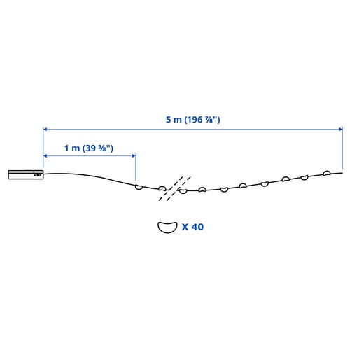 Illustration with measurements for the product: STRÅLA.