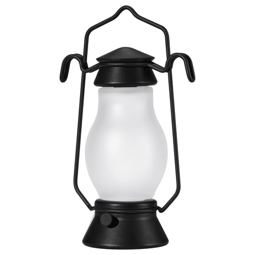 STRÅLA black outdoor lamp; glass bulb, metal handle.