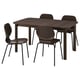 STRANDTORP / SIGTRYGG Table and 4 chairs, brown/dark brown black, 150/205/260 cm