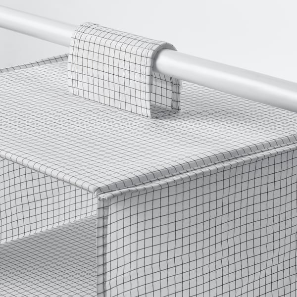 STUK Hanging storage with 7 compartments, white/black, 30x30x90 cm