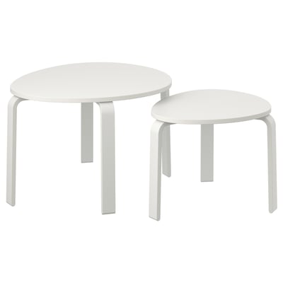 SVALSTA Nest of tables, set of 2, white stain