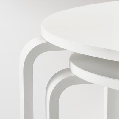 SVALSTA Nest of tables, set of 2, white stain