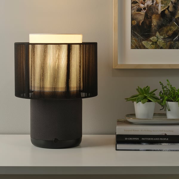 SYMFONISK Speaker lamp base with WiFi, black/smart