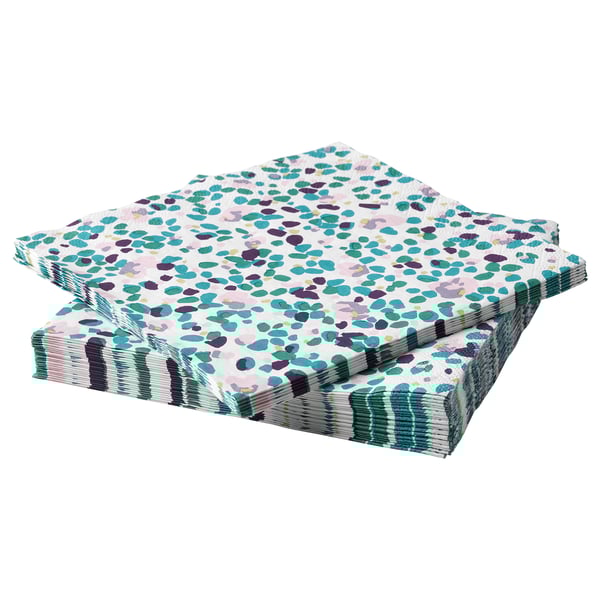 TACKSAMHET Paper napkin, patterned/multicolour, 33x33 cm