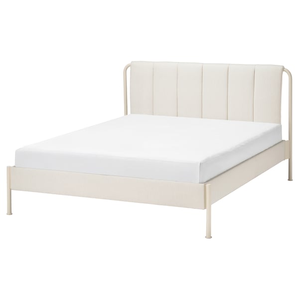 TÄLLÅSEN Upholstered bed frame, Kulsta light beige, 160x200 cm