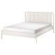 TÄLLÅSEN Upholstered bed frame with mattress, Kulsta light beige/Åkrehamn medium firm, 140x200 cm