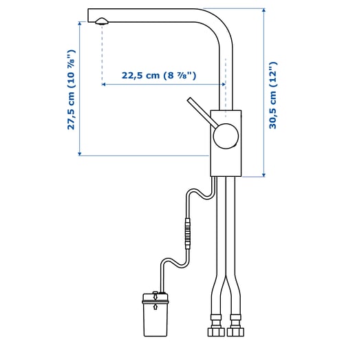 Illustration with measurements for the product: TÄMNAREN.