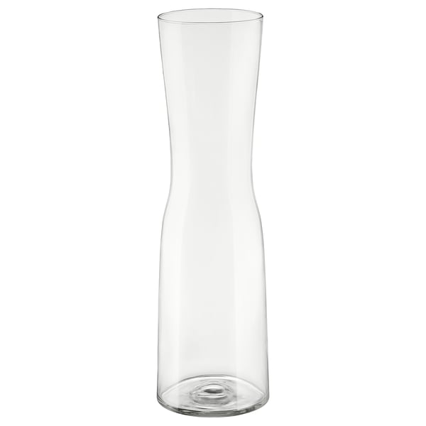 TIDVATTEN clear glass vase, mouth blown, cylindrical shape, sleek design.